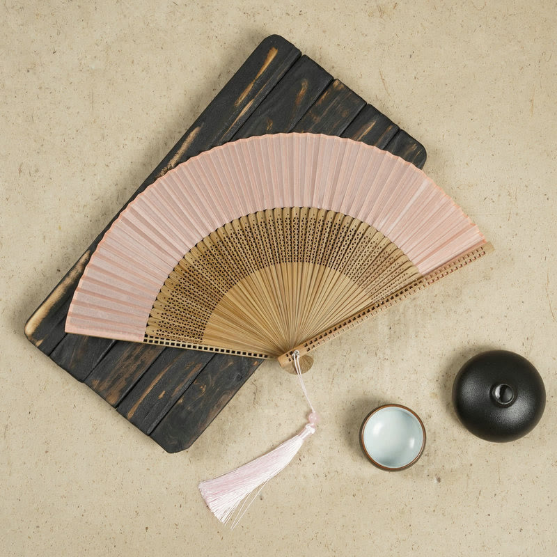 Vintage Bamboo Handheld Silk Folding Fan