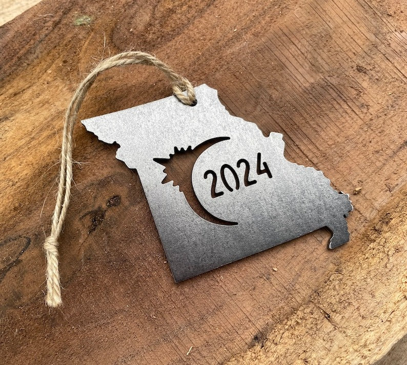 Eclipse Totality 2024 Commemorative Metal Ornament