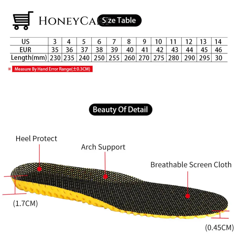 1 Pair Orthotic Insoles - Orthopedic Comfort Foam Sport Support & Inserts