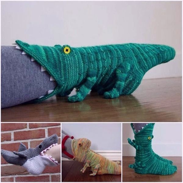 3D knitted Crocodile Socks | Shark Socks | Elephant Socks |