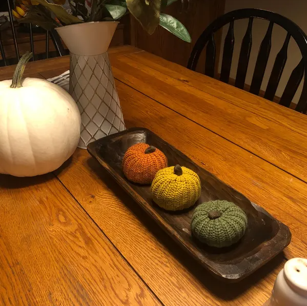 🍁 Knit Pumpkins Set of 3