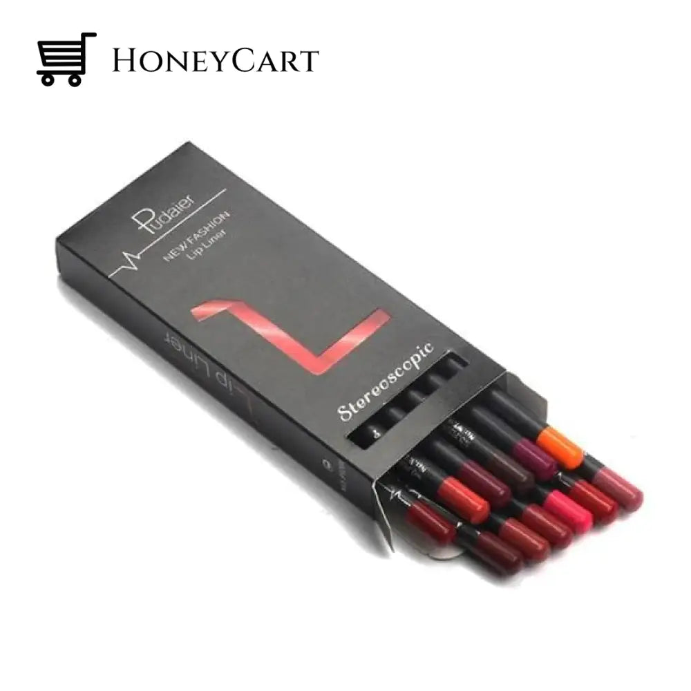12 Colors Lip Liner Pencil Waterproof Non Marking Lipstick