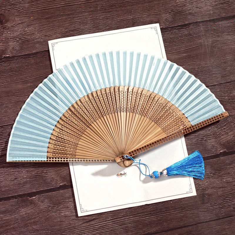 Vintage Bamboo Handheld Silk Folding Fan