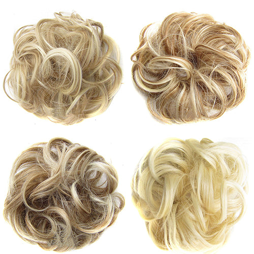 Women Wavy Curly Bun Synthetic Bud Hair Extension Messy Hair Hairpieces