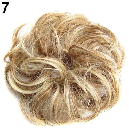 Women Wavy Curly Bun Synthetic Bud Hair Extension Messy Hair Hairpieces
