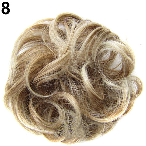 Women Wavy Curly Bun Synthetic Bud Hair Extension Messy Hair Hairpieces