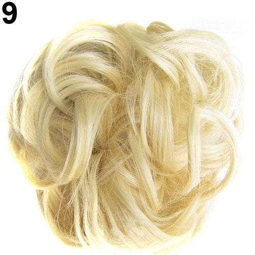Women Wavy Curly Bun Synthetic Bud Hair Extension Messy Hair Hairpieces