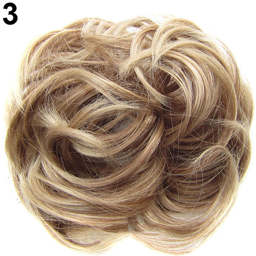 Women Wavy Curly Bun Synthetic Bud Hair Extension Messy Hair Hairpieces