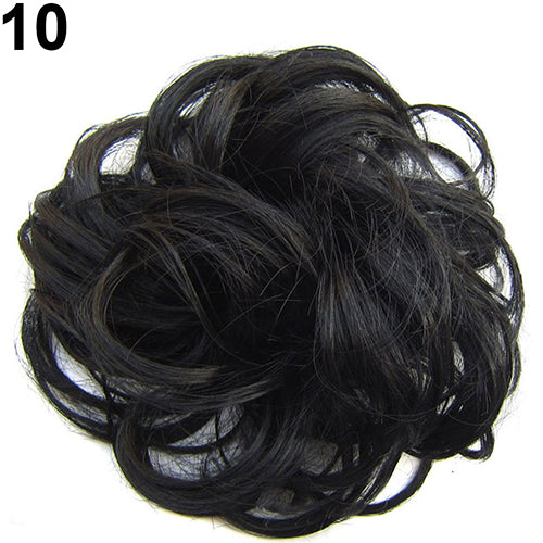 Women Wavy Curly Bun Synthetic Bud Hair Extension Messy Hair Hairpieces