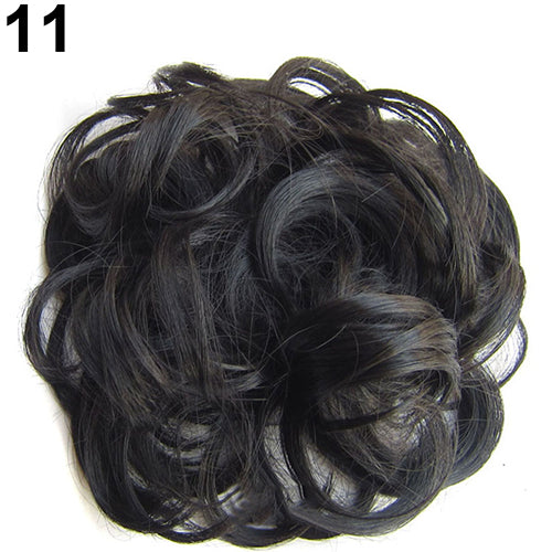 Women Wavy Curly Bun Synthetic Bud Hair Extension Messy Hair Hairpieces