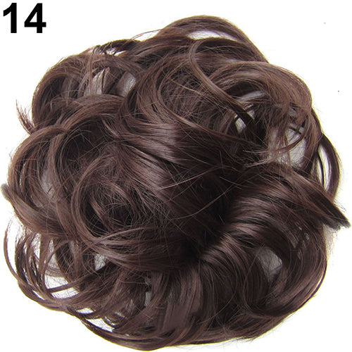 Women Wavy Curly Bun Synthetic Bud Hair Extension Messy Hair Hairpieces