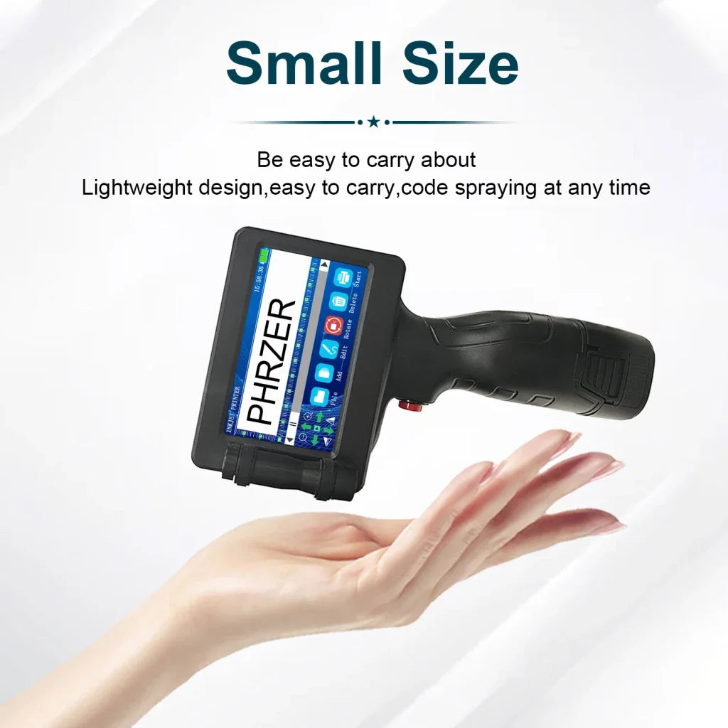 DCODE 1755PLUS 12.7mm Handheld Thermal Inkjet Printer with Fast-Drying Ink for Text QR Barcode Batch Number Logo Label Printer