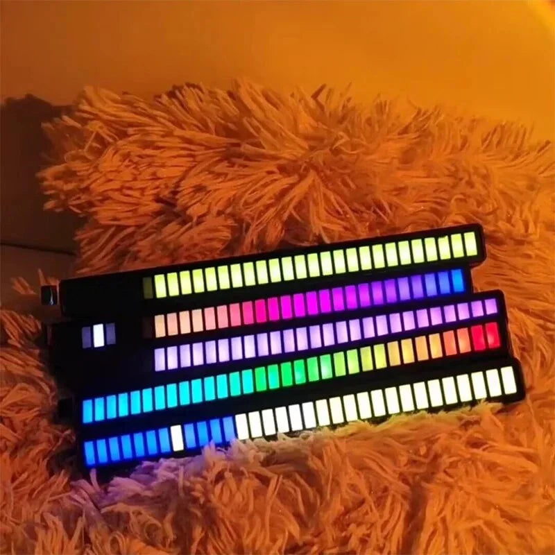 FTOYIN 32Led Music Rhythm Light USB Rechargeable APP Control RGB Symphony Sound Control Light Bar For Game Car Desktop Decor