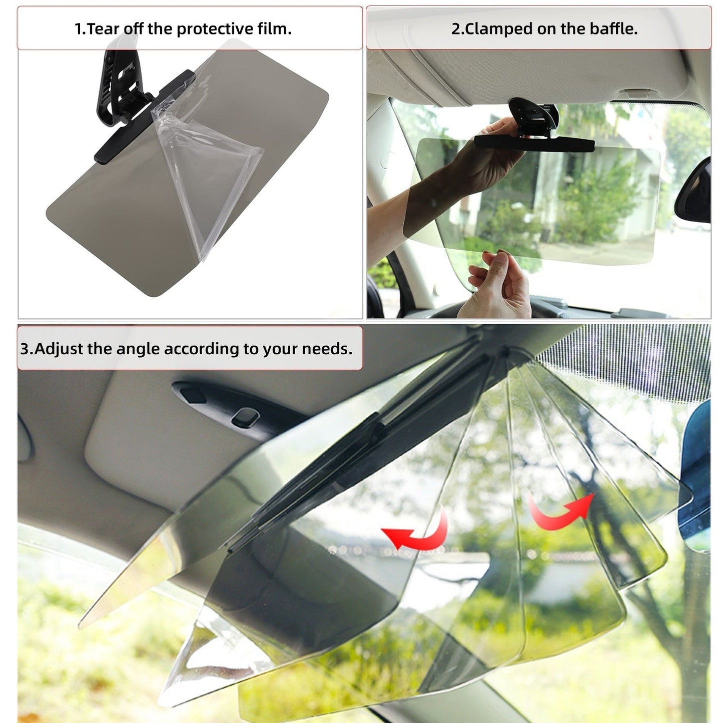 Sun Visor For Car, Universal Anti-Glare Polarized Car Visor Extension Sun Blocker, Protects From Stray Light, Snow Blindness And UV Rays