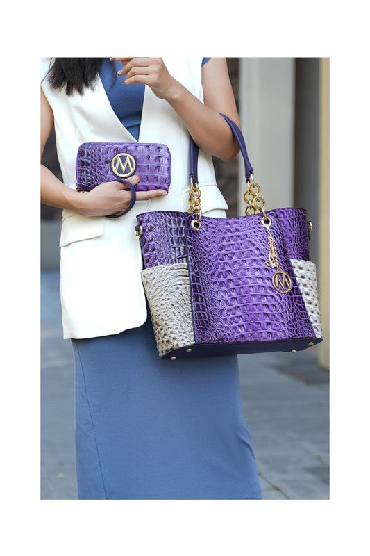 MKF Collection Faux Crocodile-Embossed Tote Mia k