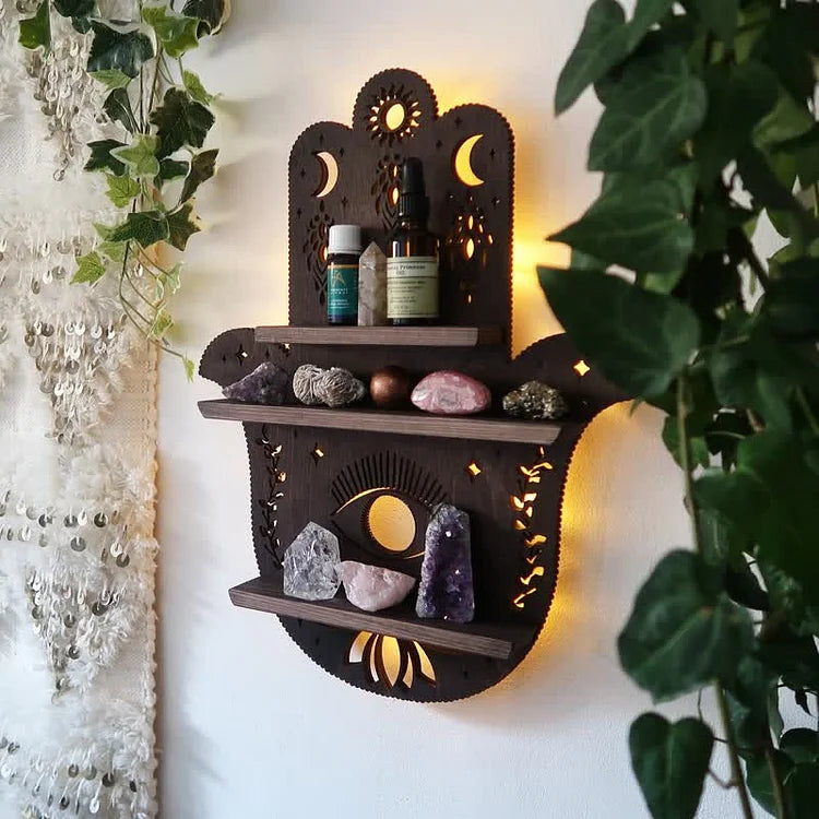 Hamsa Hand Protection Crystal Shelf