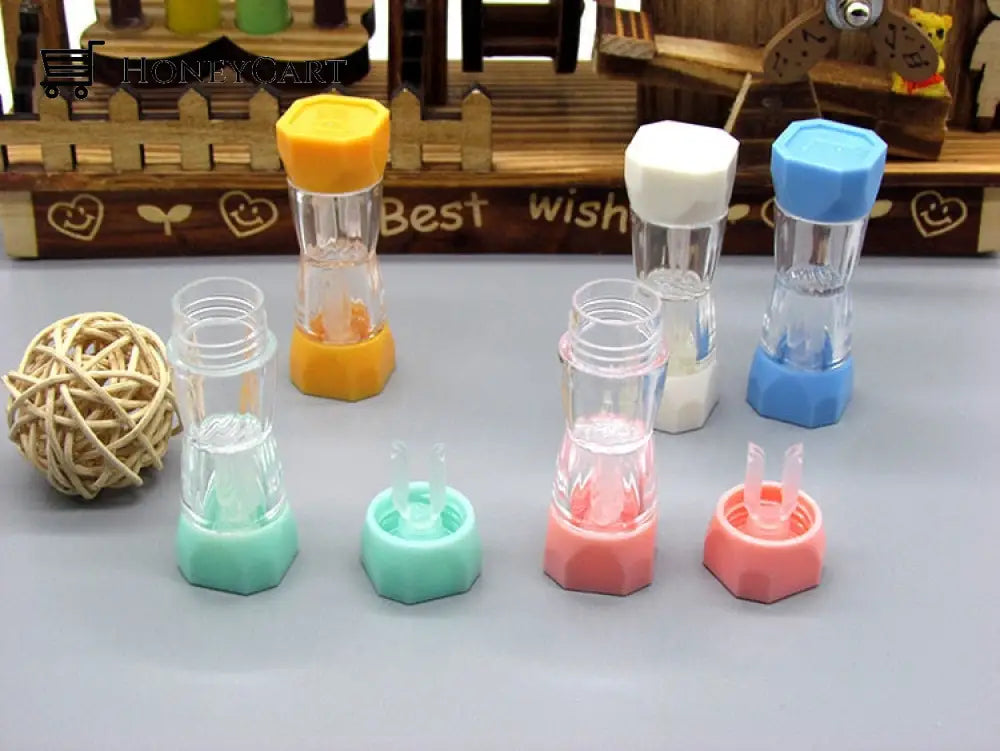 1Pcs Small Cute Portable Contact Lens Travel Eyewear Eye Lenses Case Bag Box Multicolor Container