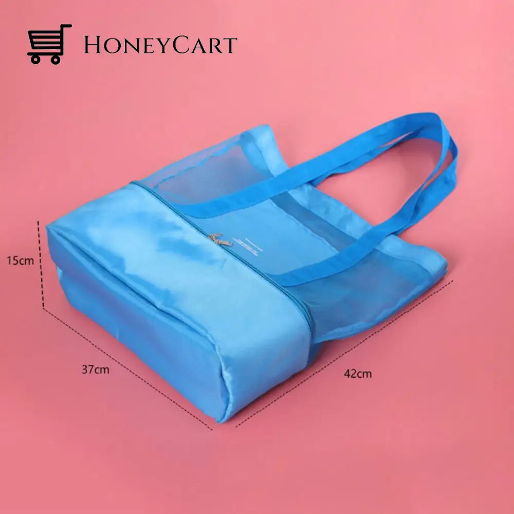 2-Compartment Mesh Beach Bag