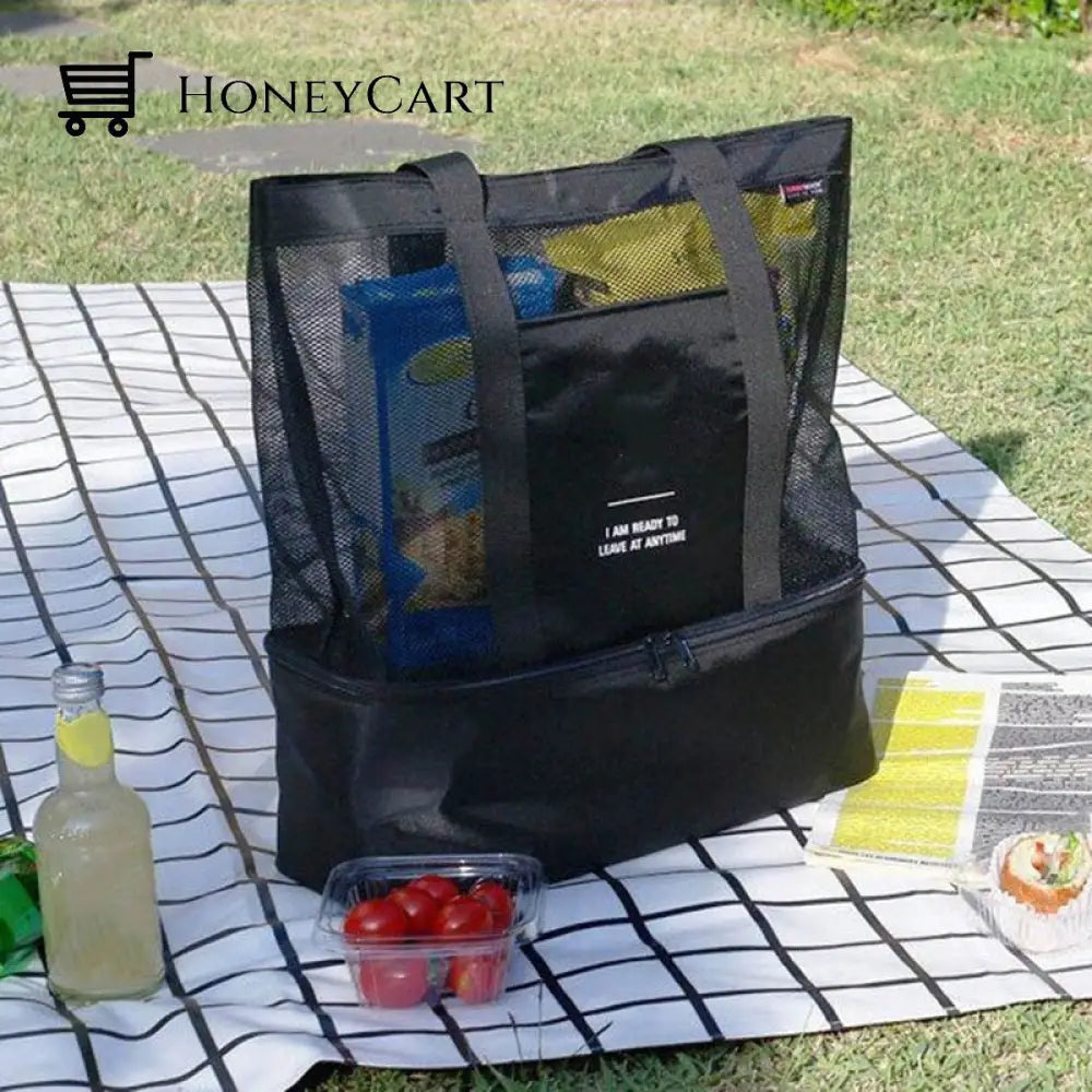 2-Compartment Mesh Beach Bag