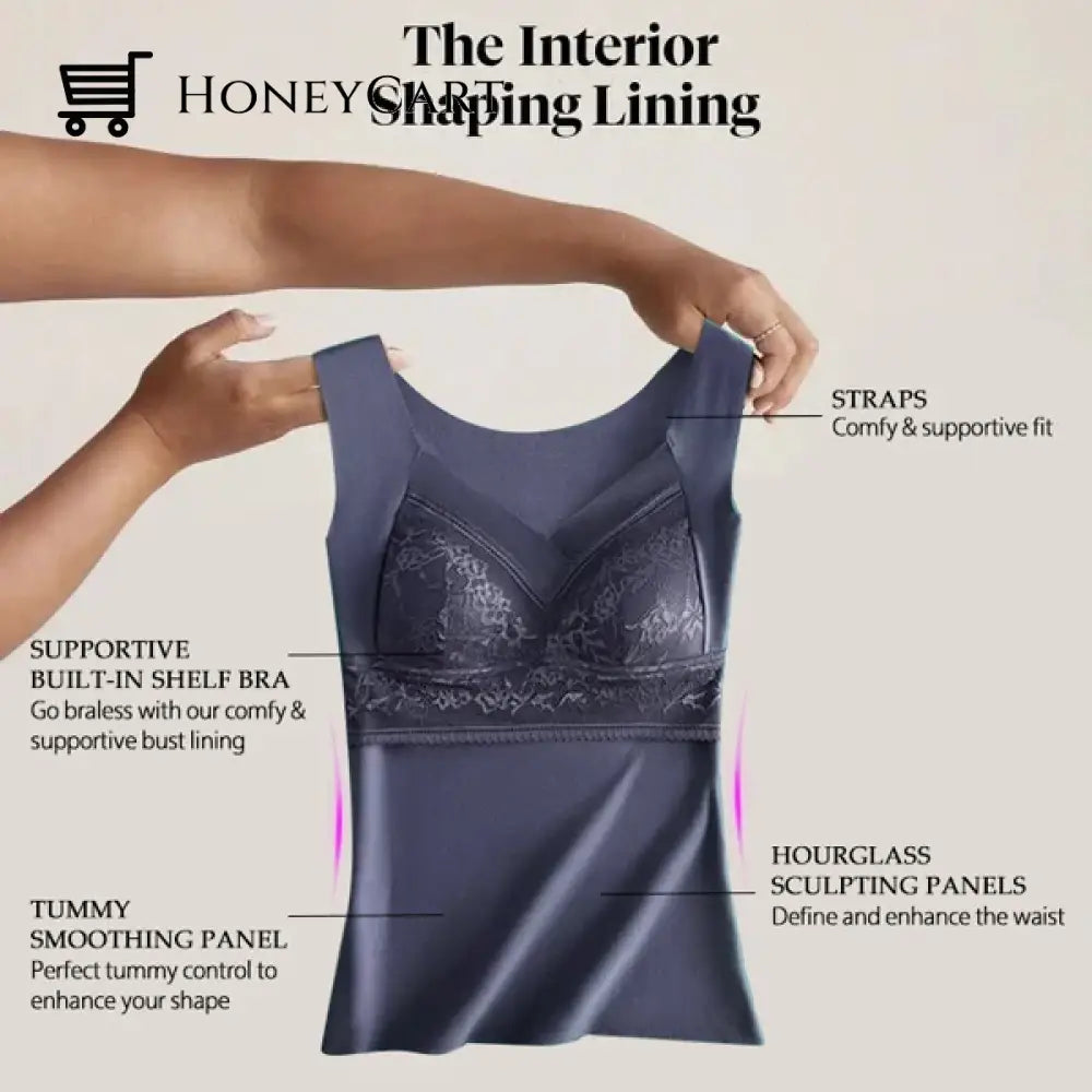 2 In 1 Built Bra Thermal Underwear Gray / L (88 Lb-109Lb) Underwear