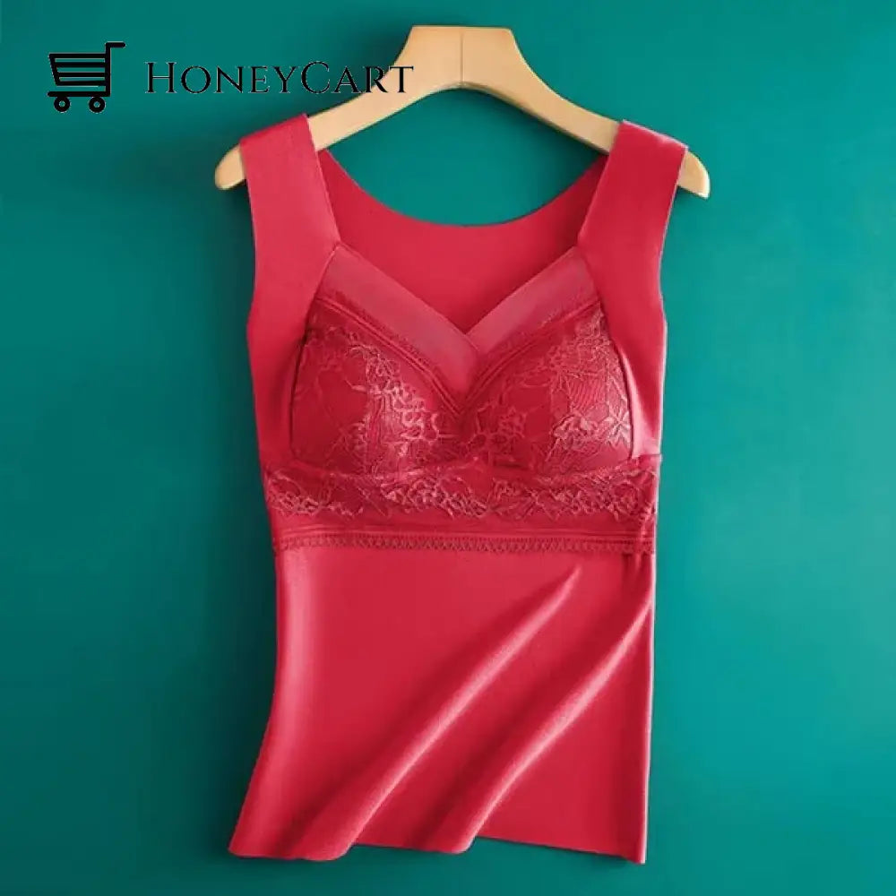 2 In 1 Built Bra Thermal Underwear Red / L (88 Lb-109Lb) Underwear
