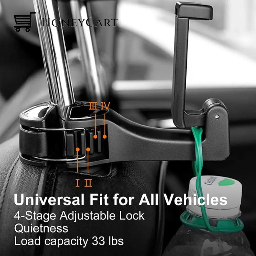 2 In 1 Car Seat Hooks For Purses And Bags With Phone Holder