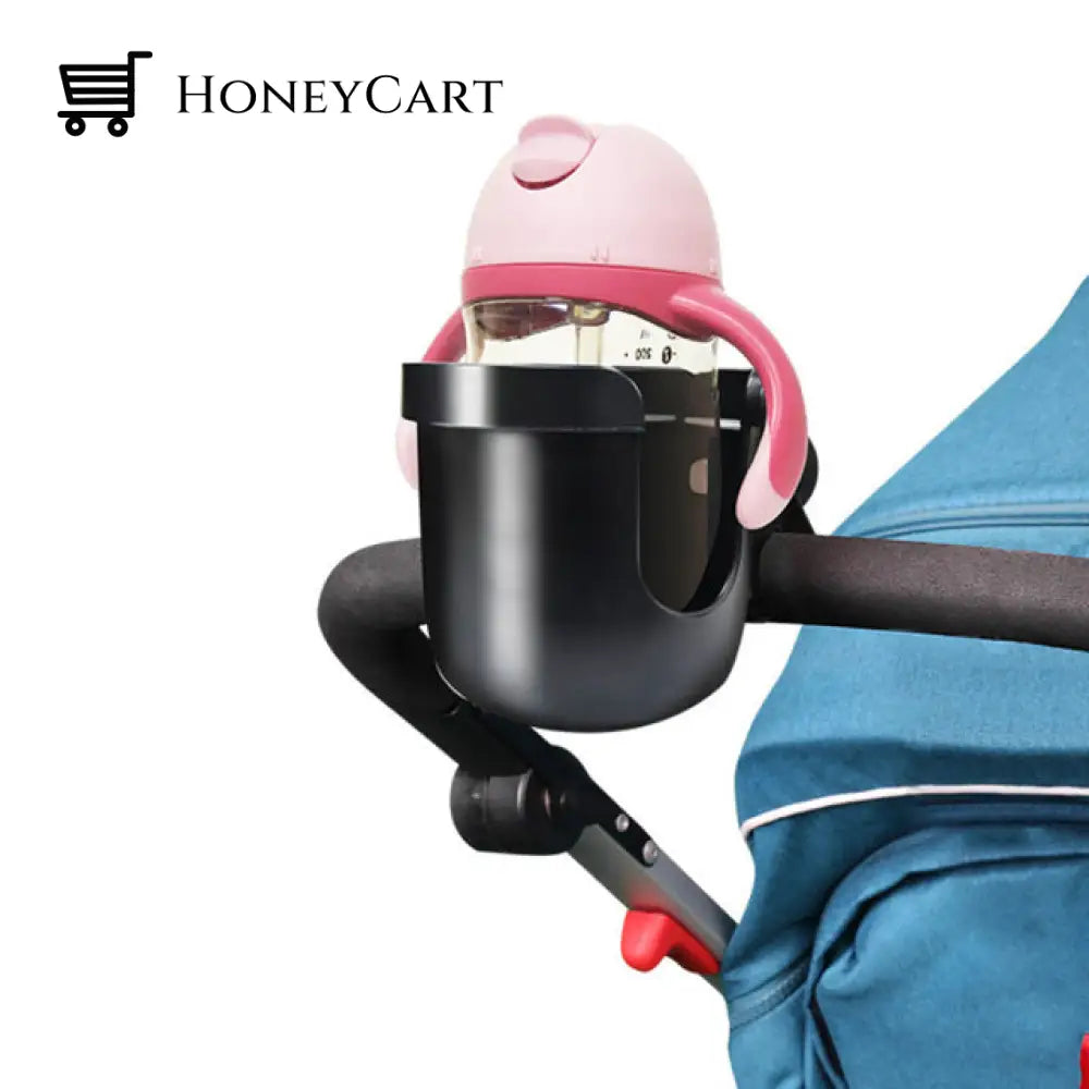 2 In 1 Cup Holder Baby Stroller Accessories Holder Black C