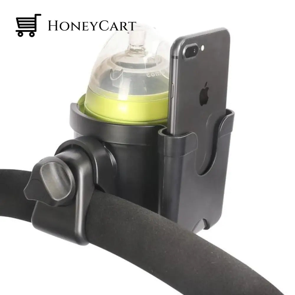 2 In 1 Cup Holder Baby Stroller Accessories Holder Black D