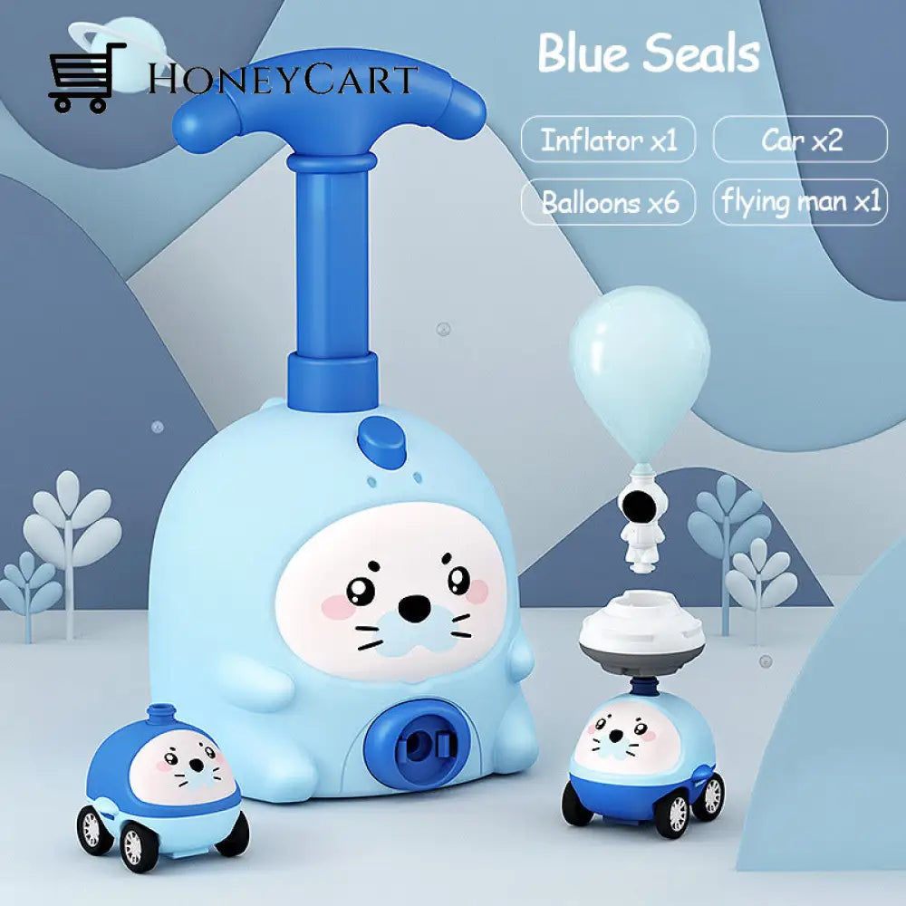 2022 New Air Pressure Power Balloon Car With Rocket Blue