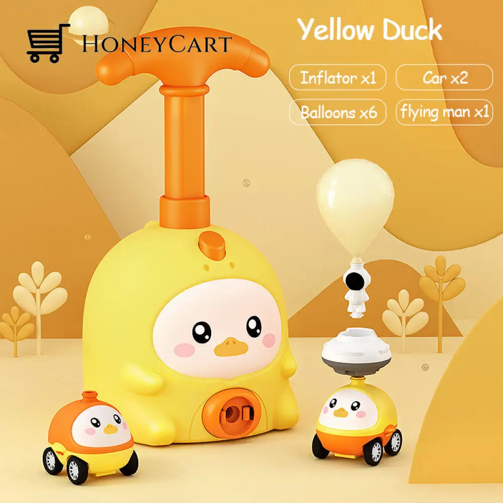 2022 New Air Pressure Power Balloon Car With Rocket Yelllow