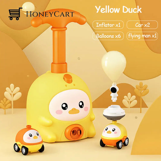 2022 New Air Pressure Power Balloon Car With Rocket Yelllow