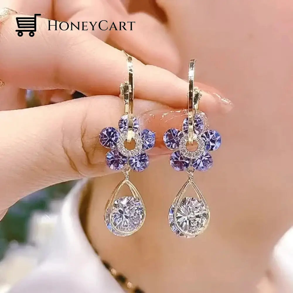 2023 Fashion Flower Crystal Earrings Tool