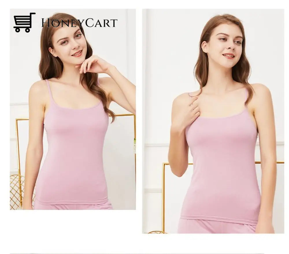 2023 Mothers Day Promotion 50% Stretch Cotton Cami With Built-In Shelf Bra