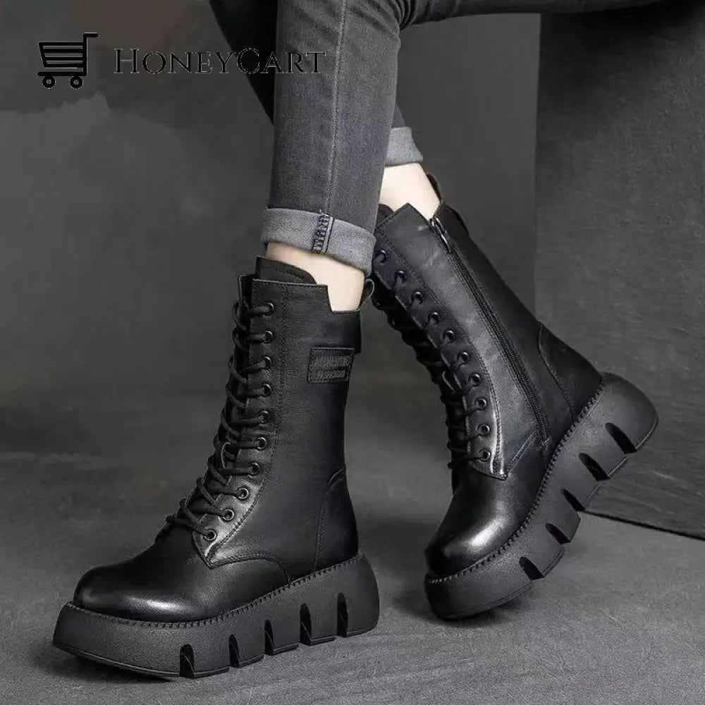 2023 Neue Modische Damenstiefel Schwarz / 35 Beauty& Health