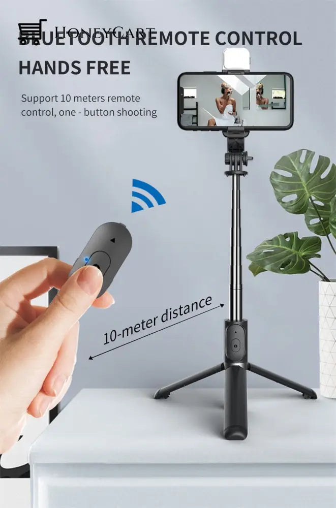 2023 New All In One Expandable Portable Iphone Tripod Selfie Stick