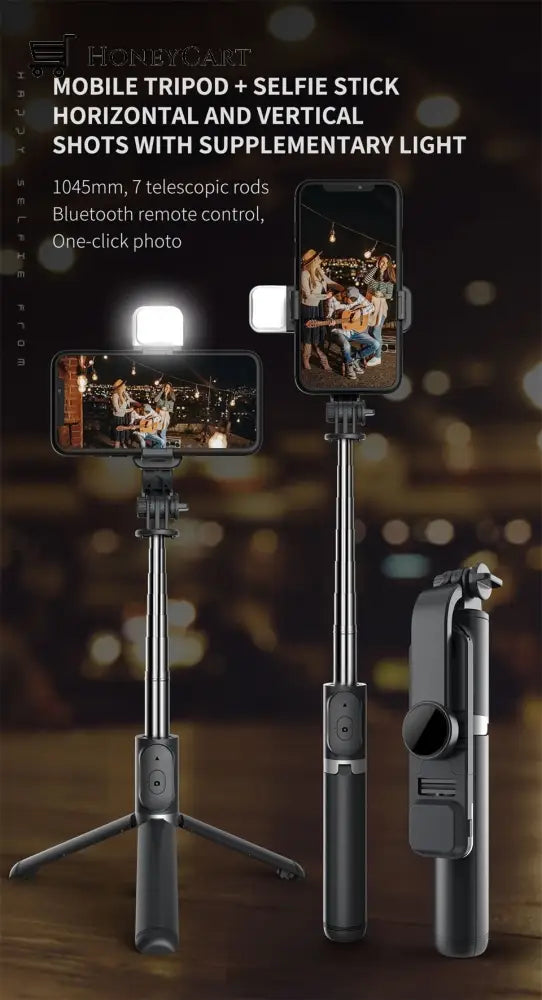 2023 New All In One Expandable Portable Iphone Tripod Selfie Stick