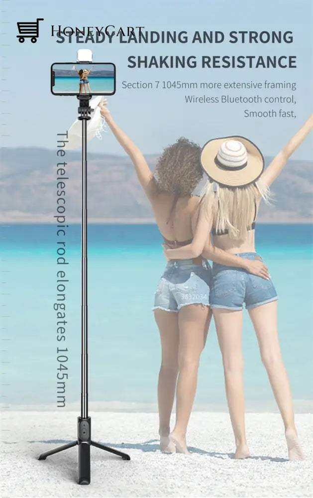 2023 New All In One Expandable Portable Iphone Tripod Selfie Stick