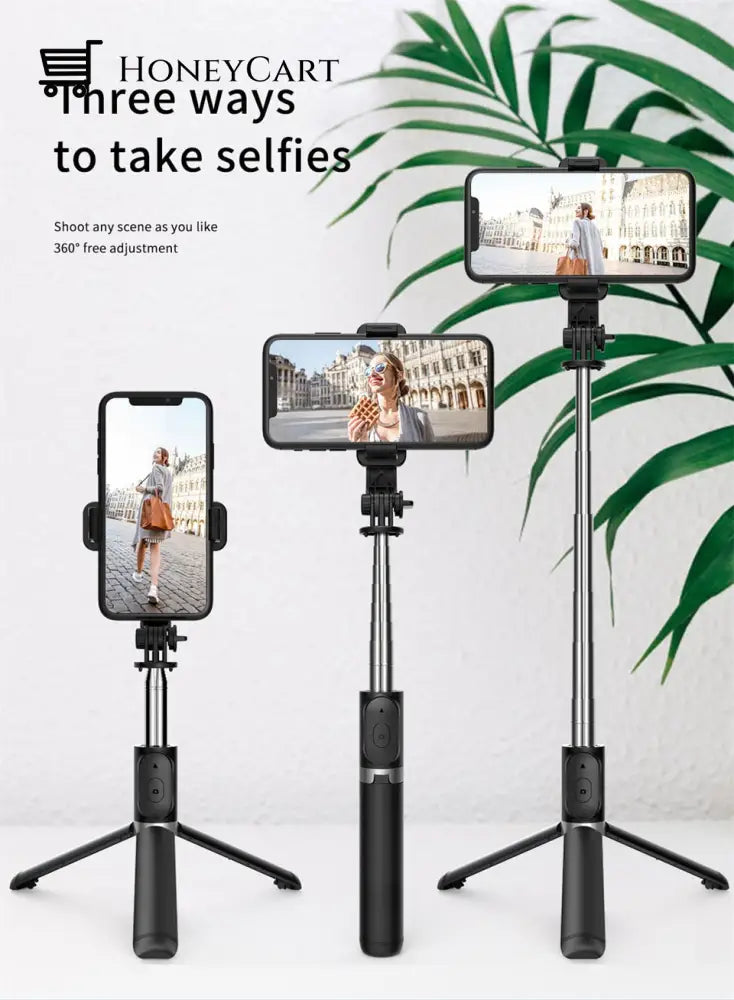 2023 New All In One Expandable Portable Iphone Tripod Selfie Stick