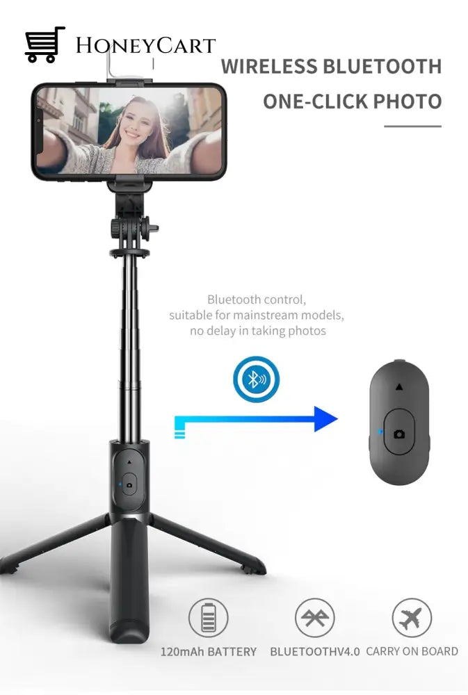 2023 New All In One Expandable Portable Iphone Tripod Selfie Stick