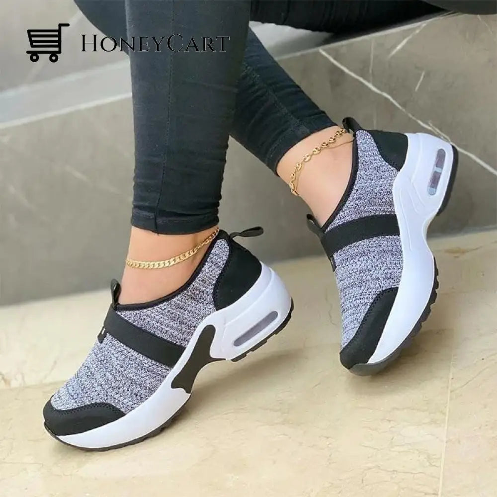 2023 New Thick Bottom Slope Heel Casual Womens Shoes Gray / Us-5 Orthopedic & Sandals