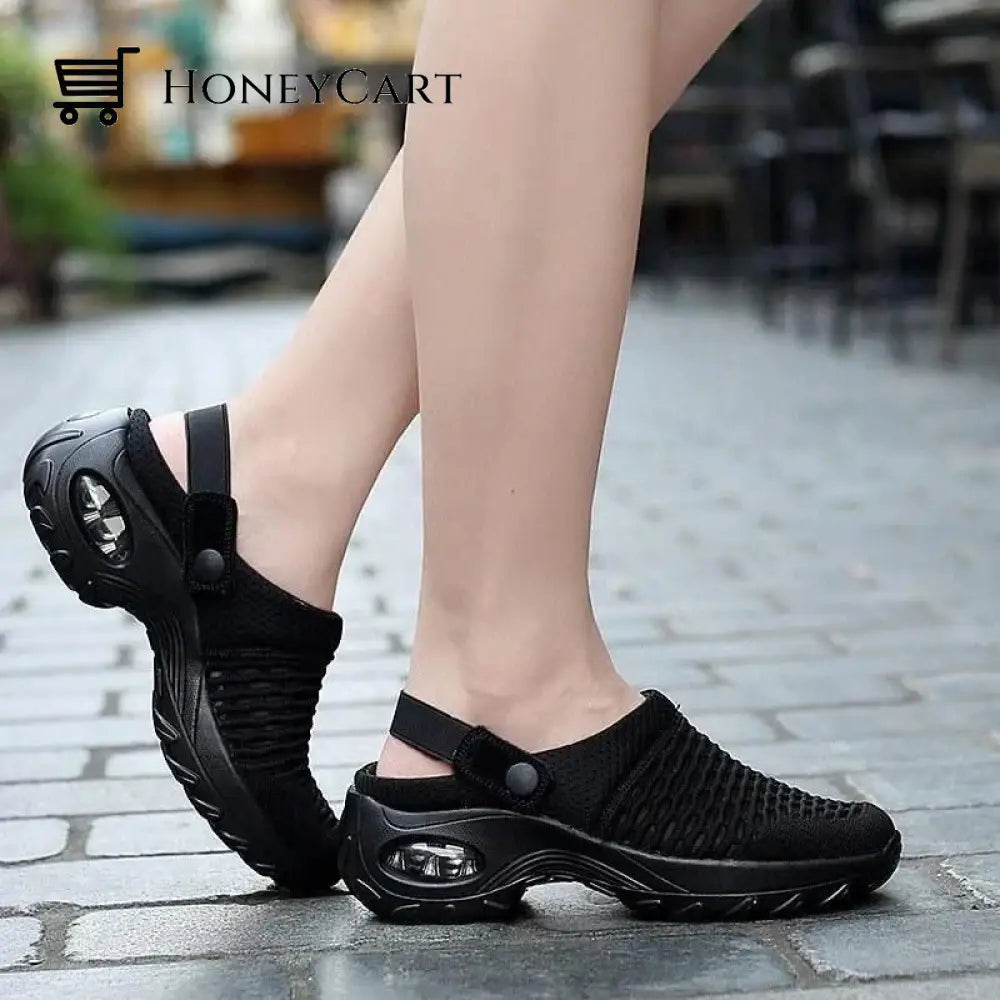 2023 New Women Shoes Casual Increase Cushion Sandals Non-Slip Platform Sandal For Breathable Mesh