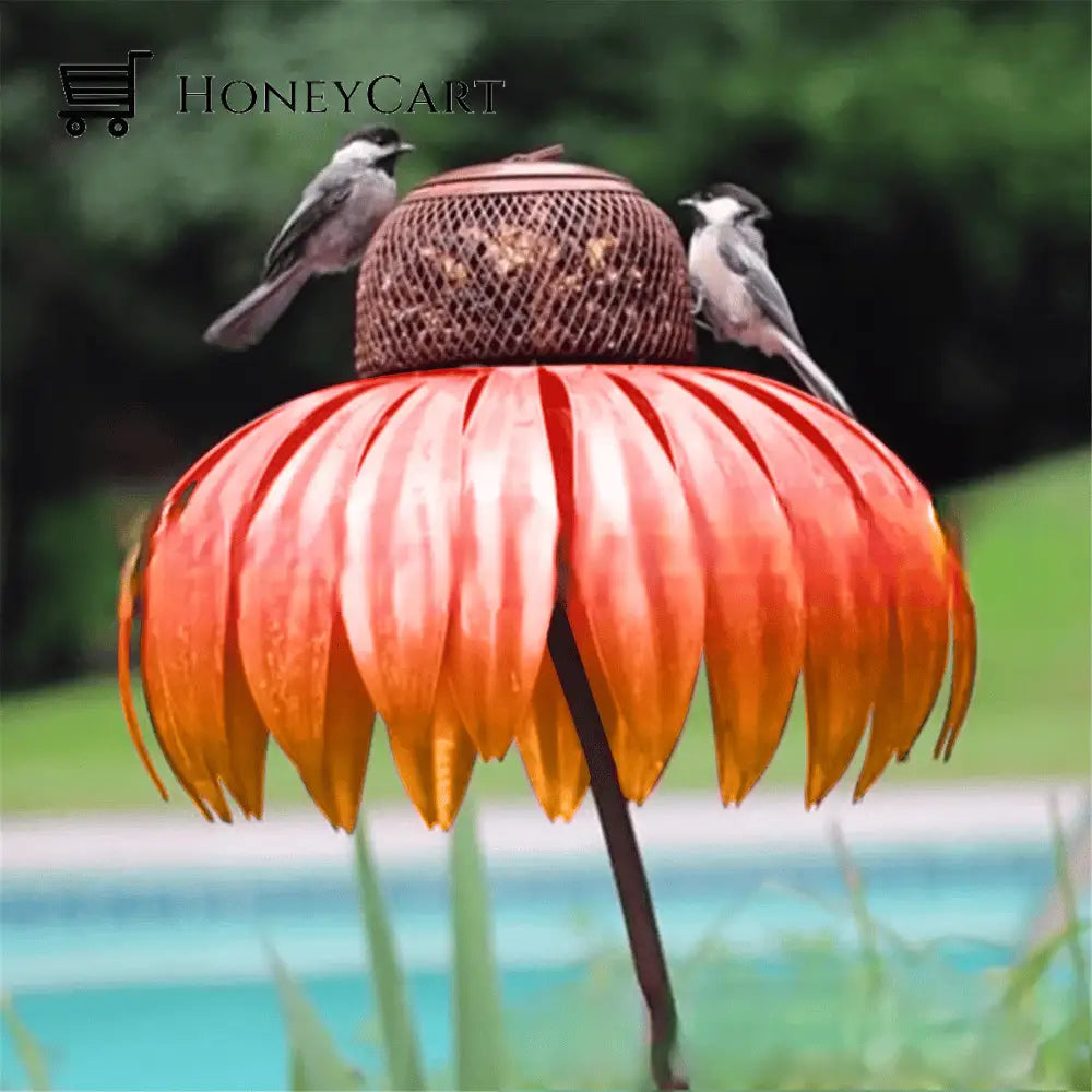 2023 Outdoor Flower Bird Feeder Spring Decoration Orange