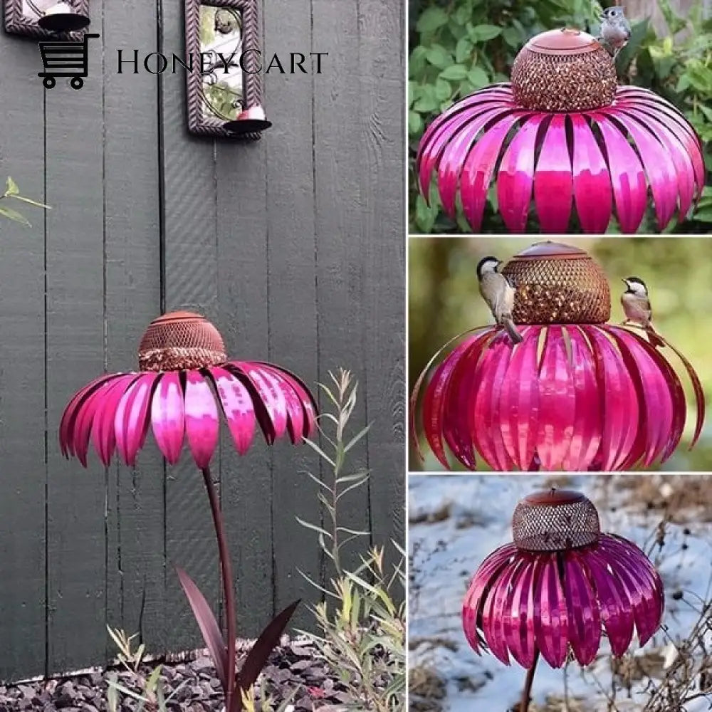 2023 Outdoor Flower Bird Feeder Spring Decoration Pink