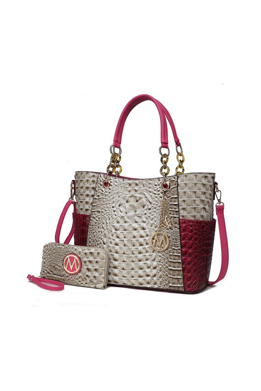 MKF Collection Faux Crocodile-Embossed Tote Mia k