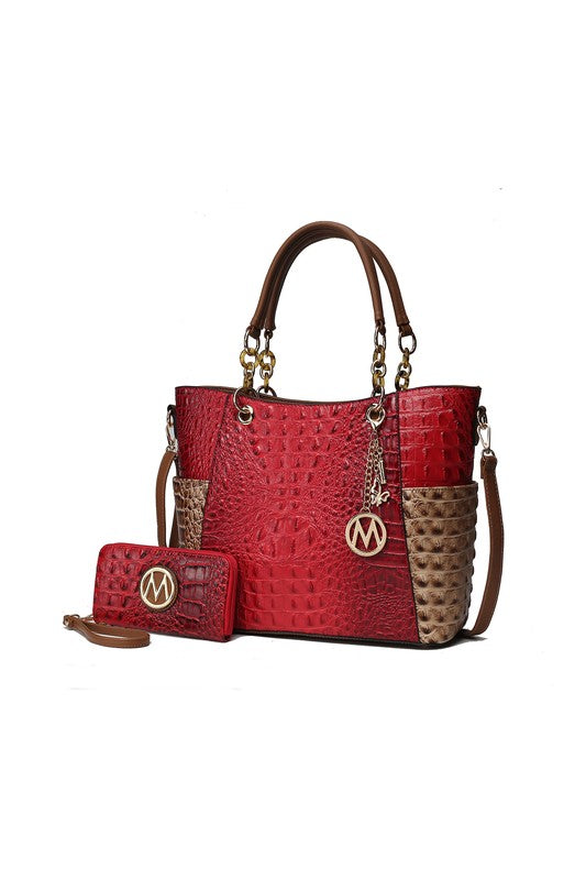 MKF Collection Faux Crocodile-Embossed Tote Mia k