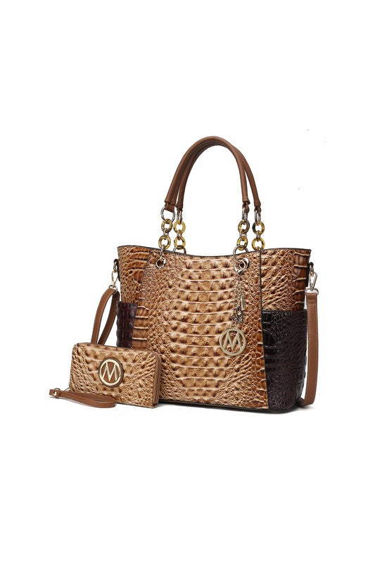 MKF Collection Faux Crocodile-Embossed Tote Mia k