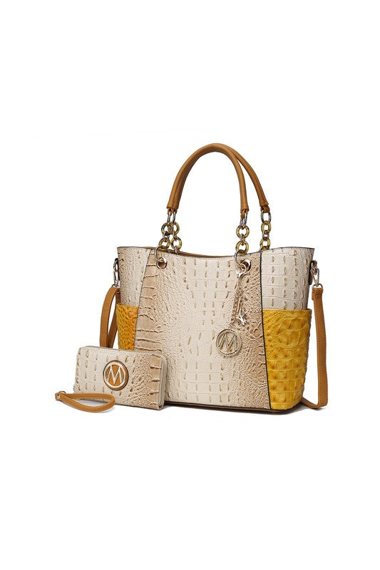 MKF Collection Faux Crocodile-Embossed Tote Mia k