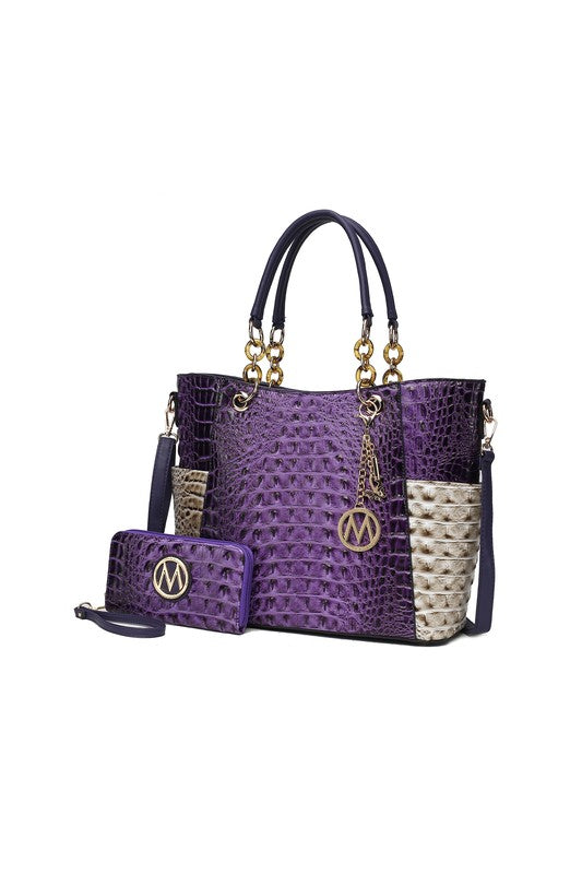 MKF Collection Faux Crocodile-Embossed Tote Mia k