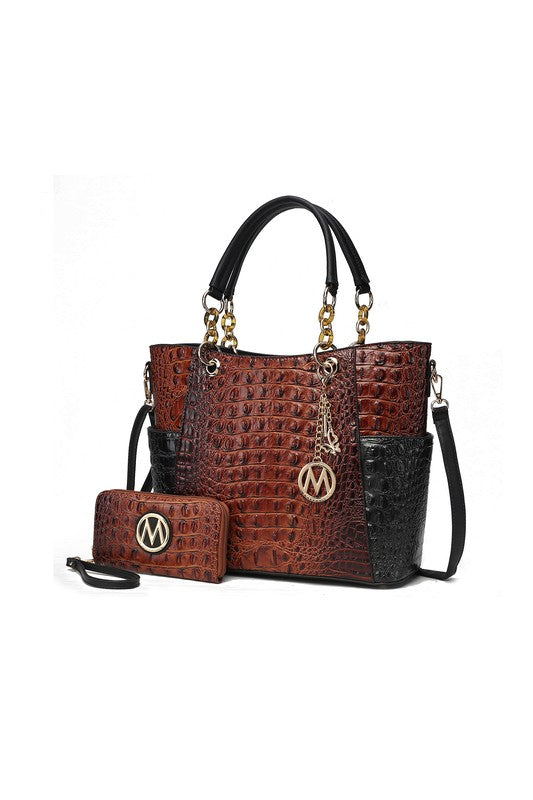 MKF Collection Faux Crocodile-Embossed Tote Mia k