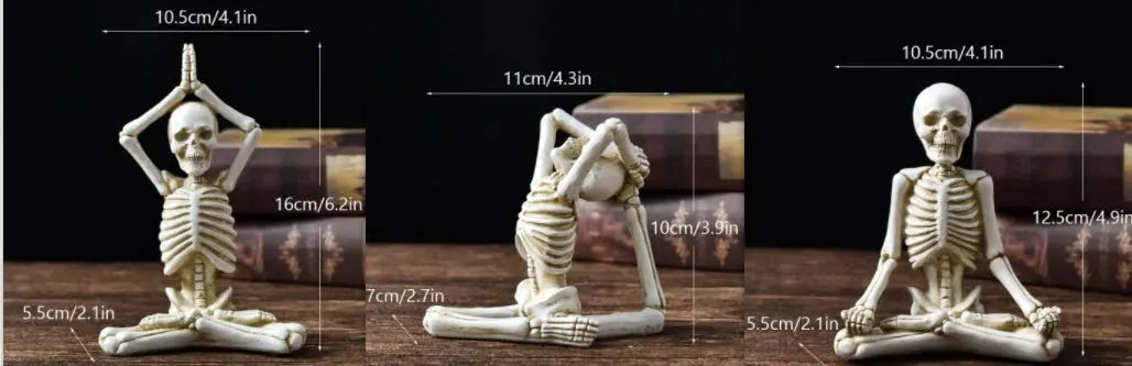 Halloween Horror Desktop Decoration Resin Ornaments Feature Modeling Yoga Skull Skeleton Halloween Decorations